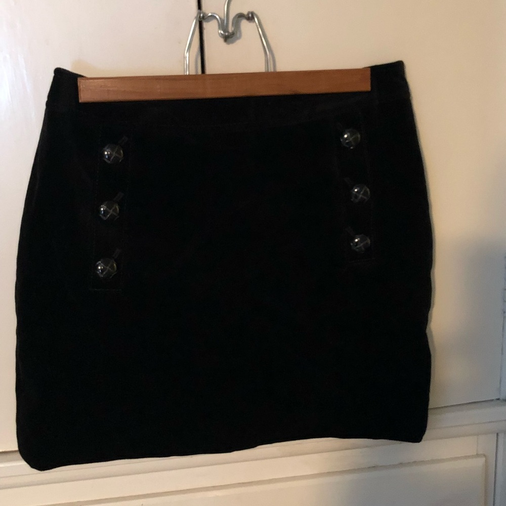 Banana Republic Black velour or velvet mini skirt